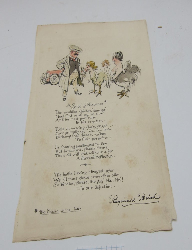 Manuscript Poem and Drawing. REGINALD BIRCH.