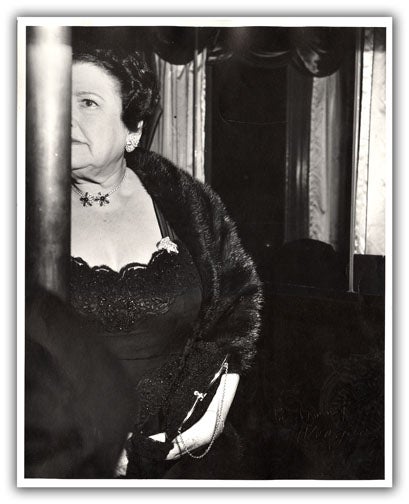[Book #19328P] Original Photograph of Louella Parsons [At the Opera]. PHOTOGRAPHY, WEEGEE.