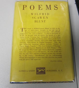 [Book #37832P] Poems. WILFRID SCAWEN BLUNT