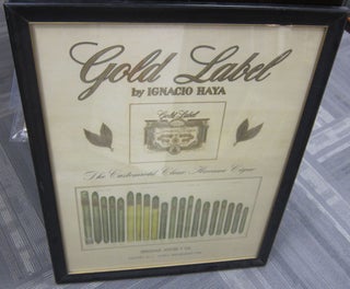 [Book #37874P] Large Poster Advertising Gold Label [Cigars] by Ignacio Haya....
